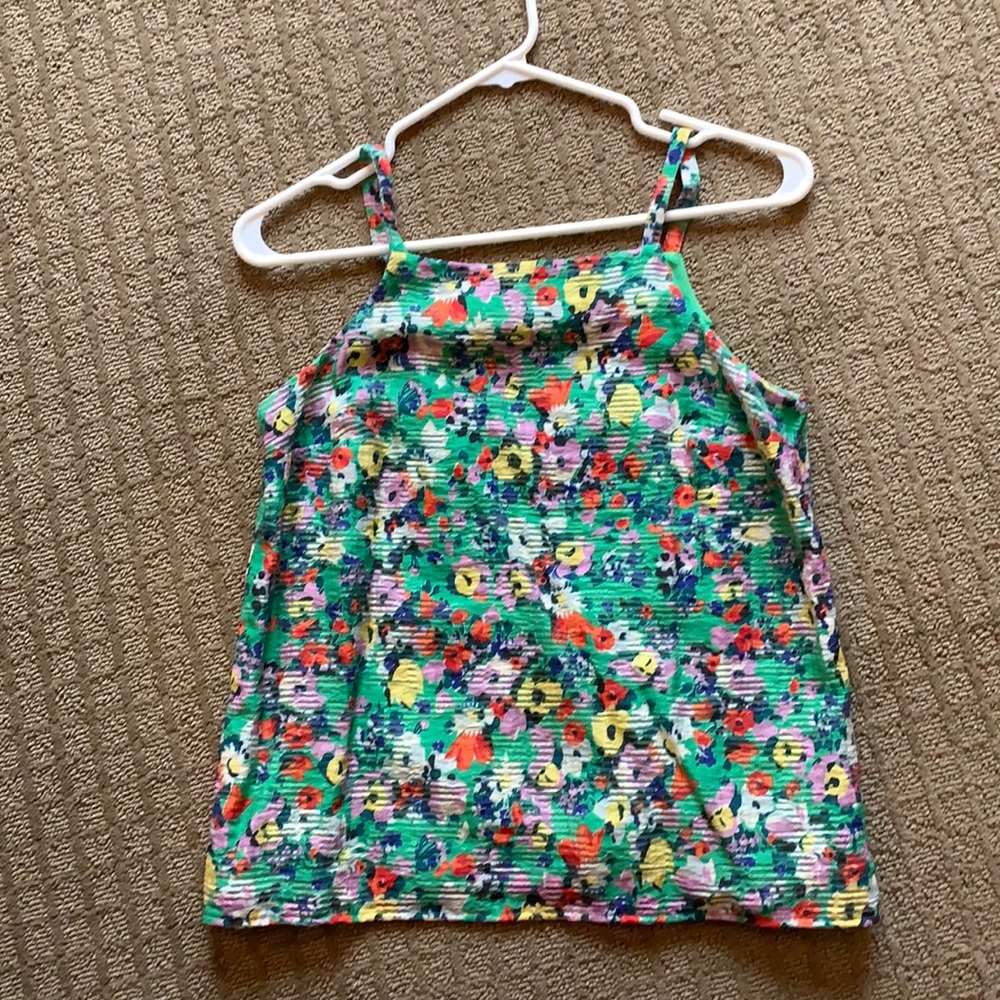 Anthropologie Maeve floral green top. Size 0.